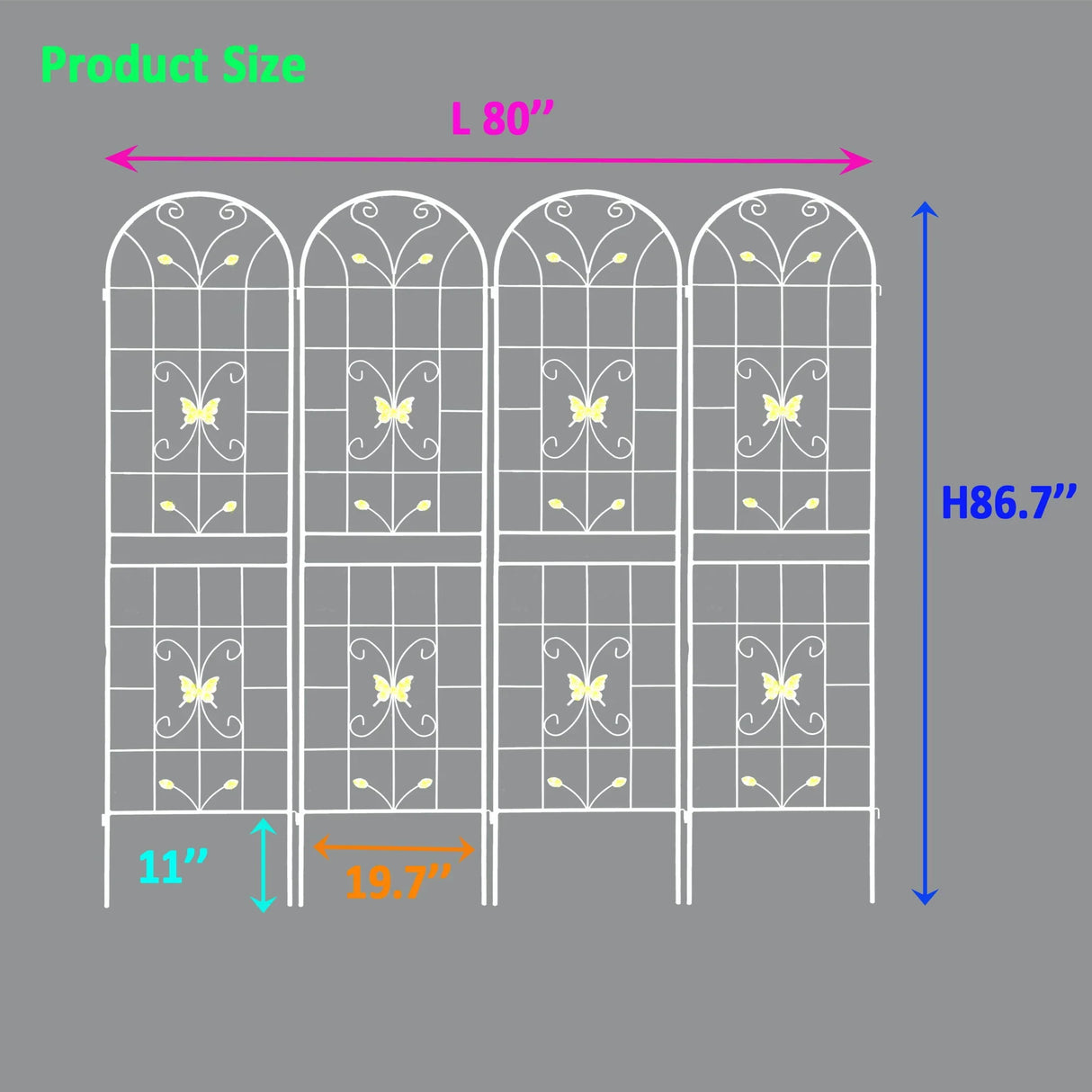 Garden Metal Trellis Rustproof Trellis For Climbing Plants Outdoor Flower Support - Furniture Home Direct