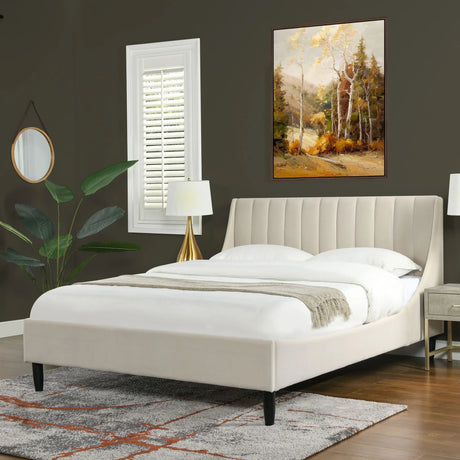 Aspen - Vertical Tufted Modern Headboard Platform Bed Set - Furniture Home Direct