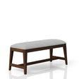 Backless Upholstered Dining Bench Mid Century Seating - Beige - Furniture Home Direct