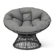 Ergonomic Wicker Chair With Cloud Thick Density Cushion, 3 Proof Cover High Capacity Iron Frame Fluid 360° Swivel - Furniture Home Direct