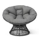 Ergonomic Wicker Chair With Cloud Thick Density Cushion, 3 Proof Cover High Capacity Iron Frame Fluid 360° Swivel - Furniture Home Direct