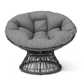 Ergonomic Wicker Chair With Cloud Thick Density Cushion, 3 Proof Cover High Capacity Iron Frame Fluid 360° Swivel - Furniture Home Direct