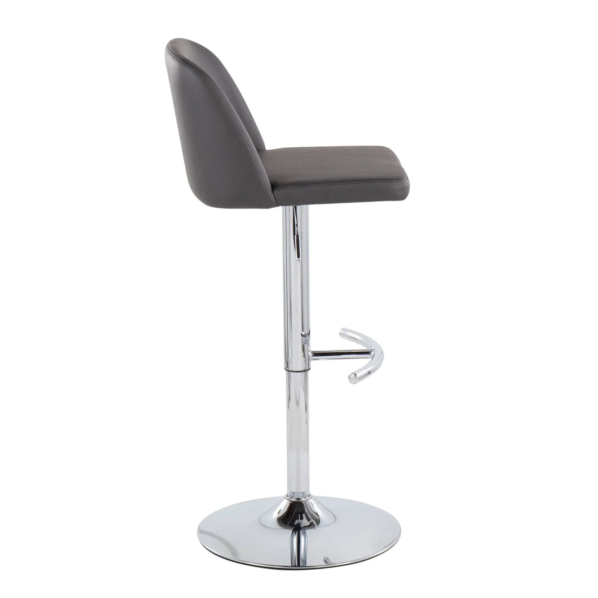 Toriano - Contemporary Adjustable Barstool With Swivel & Rounded T Footrest (Set of 2) - Furniture Home Direct