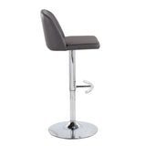 Toriano - Contemporary Adjustable Barstool With Swivel & Rounded T Footrest (Set of 2) - Furniture Home Direct
