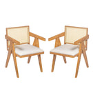Chandigarh Farmhouse Style Cane Upholstered Dining Chairs (Set of 2)