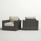 Outdoor Armchairs With Cushions (Set of 2) - Espresso / Gray - Furniture Home Direct
