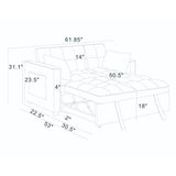 Sienna - Tufted Convertible Sleeper Sofa With Chaise - Gray - Furniture Home Direct