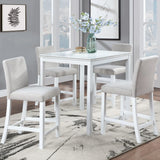 5 Piece Counter Height Table Set, Square Table And 4 Upholstered Chairs - Furniture Home Direct