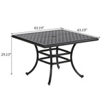 Square 4 Person 43.19" Long Aluminum Dining Set With Cushions - Furniture Home Direct
