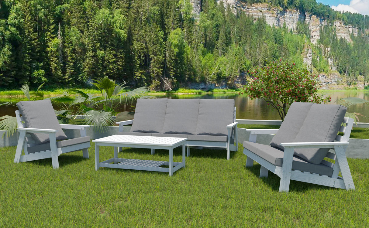 Outdoor Patio Sofa - White/Grey - Furniture Home Direct