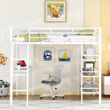 Bed With 3 Layers Of Shelves And Desk, Stylish Frame Bed - Furniture Home Direct