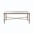 Metal Rectangle Coffee Table With Tempered Glass Top - Bronze - Furniture Home Direct