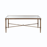 Metal Rectangle Coffee Table With Tempered Glass Top - Bronze - Furniture Home Direct