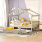 Creativity House Bed With Twin Size Trundle - Furniture Home Direct