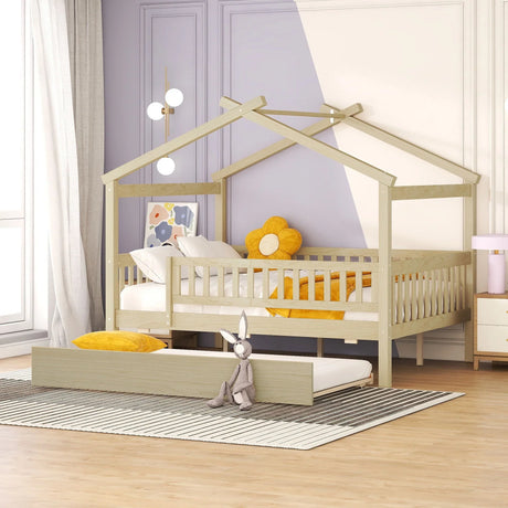 Creativity House Bed With Twin Size Trundle - Furniture Home Direct