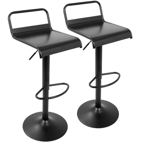 Emery - Industrial Adjustable Barstool With Swivel (Set of 2) - Black - Furniture Home Direct