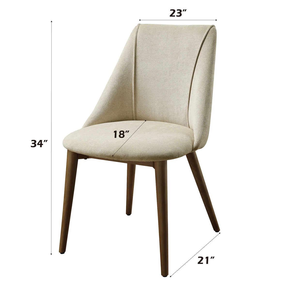 Willene - Polished Microfiber Side Chair (Set of 2) - Beige - Furniture Home Direct