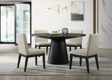 Jasper - Wide Contemporary Round Dining Table Set - Furniture Home Direct