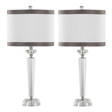 Diamond - Torch Crystal Contemporary Table Lamp (Set of 2) - Clear / Off White / Dark Gray / Polished Nickel - Furniture Home Direct