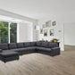 Hayden - Linen 7 Seat Reversible Modular Sectional Sofa Chaise - Furniture Home Direct