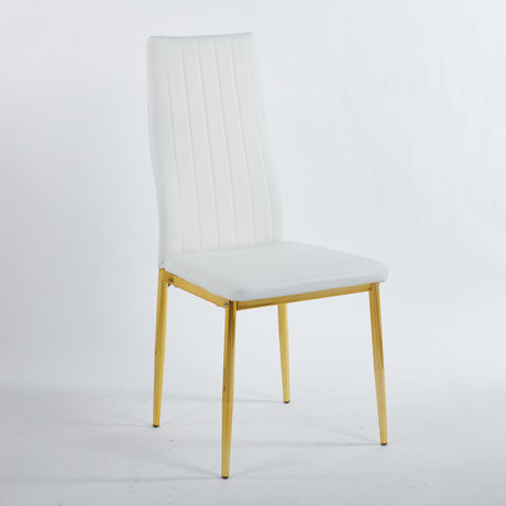 Set of 4 Dining Chairs Metal Gold Legs Upholstered Seat