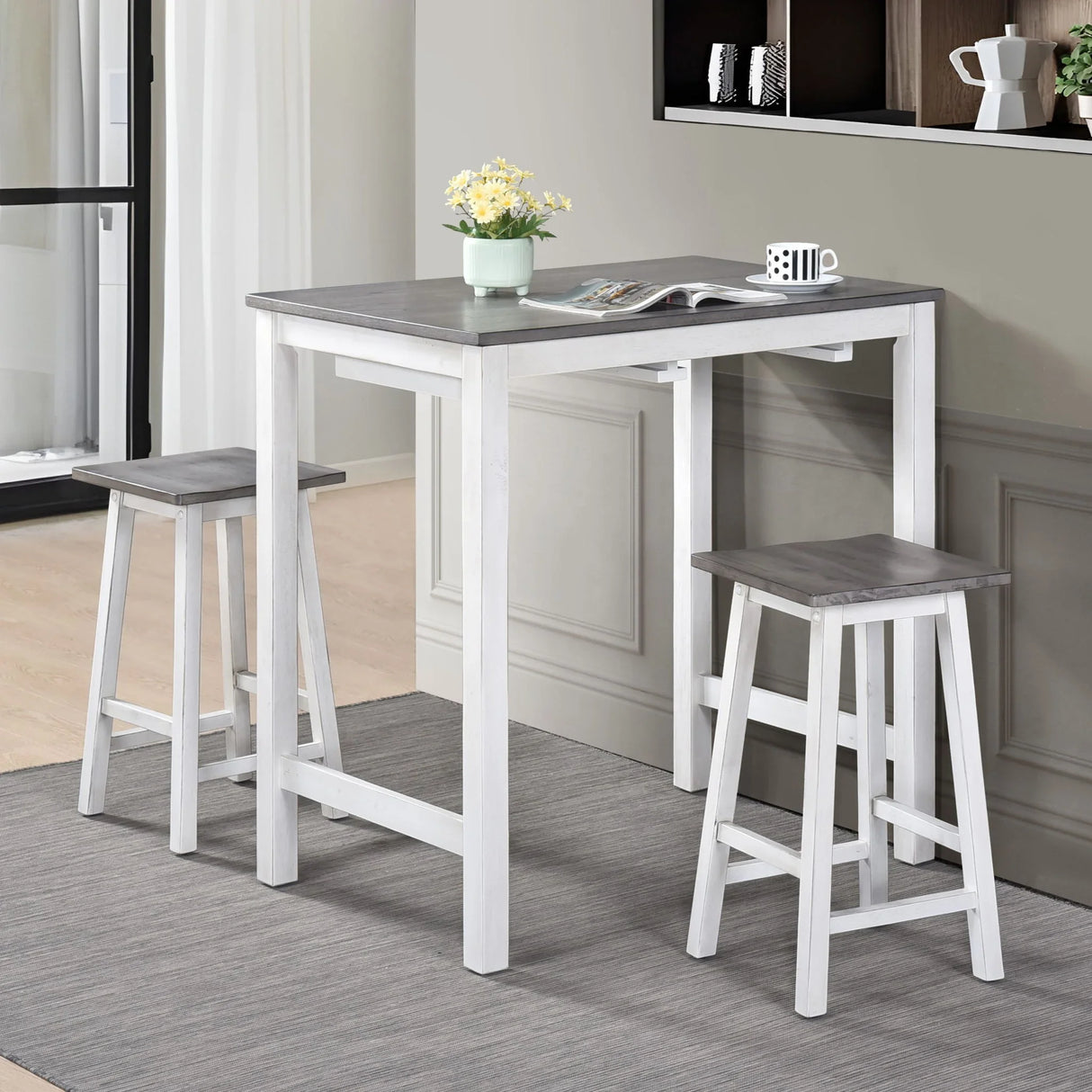 3 Pieces Counter Height Set - Furniture Home Direct