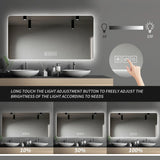 28" Bathroom Mirror With LED Lights Front And Backlit, Anti-Fog Lighted Vanity Mirrors For Wall Mounted And 5 Level Dimmable, Horizontal / Vertical - Clear - Furniture Home Direct