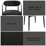 Jaramillo - Chenille Side Chair (Set of 2) - Black - Furniture Home Direct