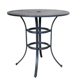 Round 41.97" Long Bar Height Dining Set With Cushions - Furniture Home Direct