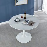 Tulip Table Mid-Century Dining Table With Round MDF Table Top, Pedestal Dining Table, End Table Leisure Coffee Table - Furniture Home Direct