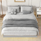 Floating Bed With Led Lights Underneath, Modern Queen Size Low Profile Platform Bed With Led Lights - Furniture Home Direct
