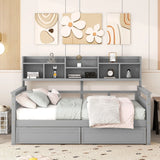 Daybed, Slat Support, With Bedside Shelves And 2 Drawers - Furniture Home Direct