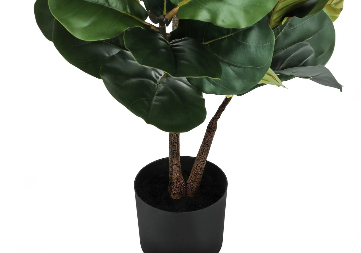 49" Tall, Artificial Plant, Fiddle Tree, Indoor, Faux, Fake, Floor, Greenery, Potted, Real Touch, Decorative - Green / Black - Furniture Home Direct