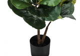 49" Tall, Artificial Plant, Fiddle Tree, Indoor, Faux, Fake, Floor, Greenery, Potted, Real Touch, Decorative - Green / Black - Furniture Home Direct