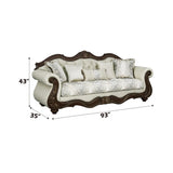 Pierce - 5 Pieces Living Room Set - Beige / Cherry - Furniture Home Direct