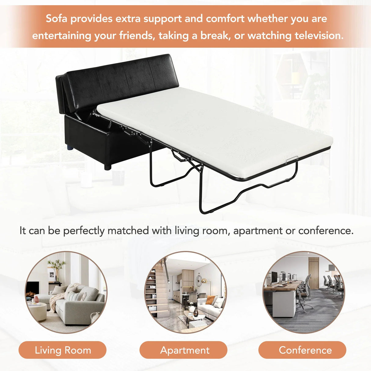Twin Size Folding Ottoman Sleeper Bed With Mattress Convertible Guest Bed - Furniture Home Direct