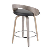 Grotto - Contemporary Fixed Height Counter Stool & Swivel With Round Footrest (Set of 2) - Furniture Home Direct