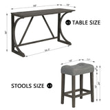 Bar Table Set With 3 Padded Stools - Furniture Home Direct