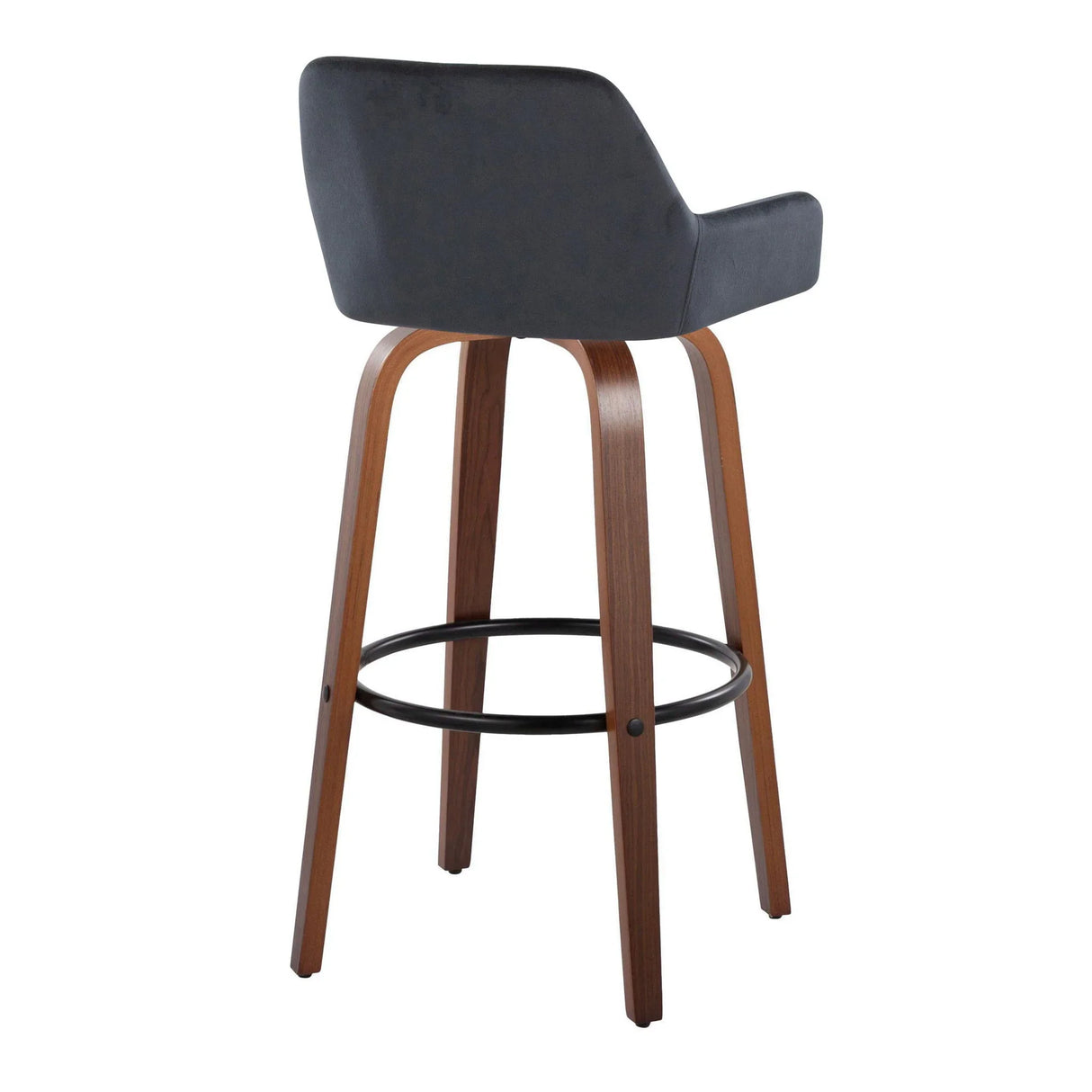 Daniella - Contemporary Fixed Height, Barstool & Swivel And Round Footrest (Set of 2) - Furniture Home Direct