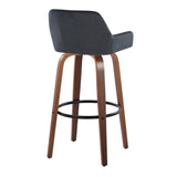 Daniella - Contemporary Fixed Height, Barstool & Swivel And Round Footrest (Set of 2) - Furniture Home Direct