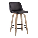 Toriano - Contemporary Fixed-Height Counter Stool & Swivel With Round Footrest (Set of 2) - Furniture Home Direct