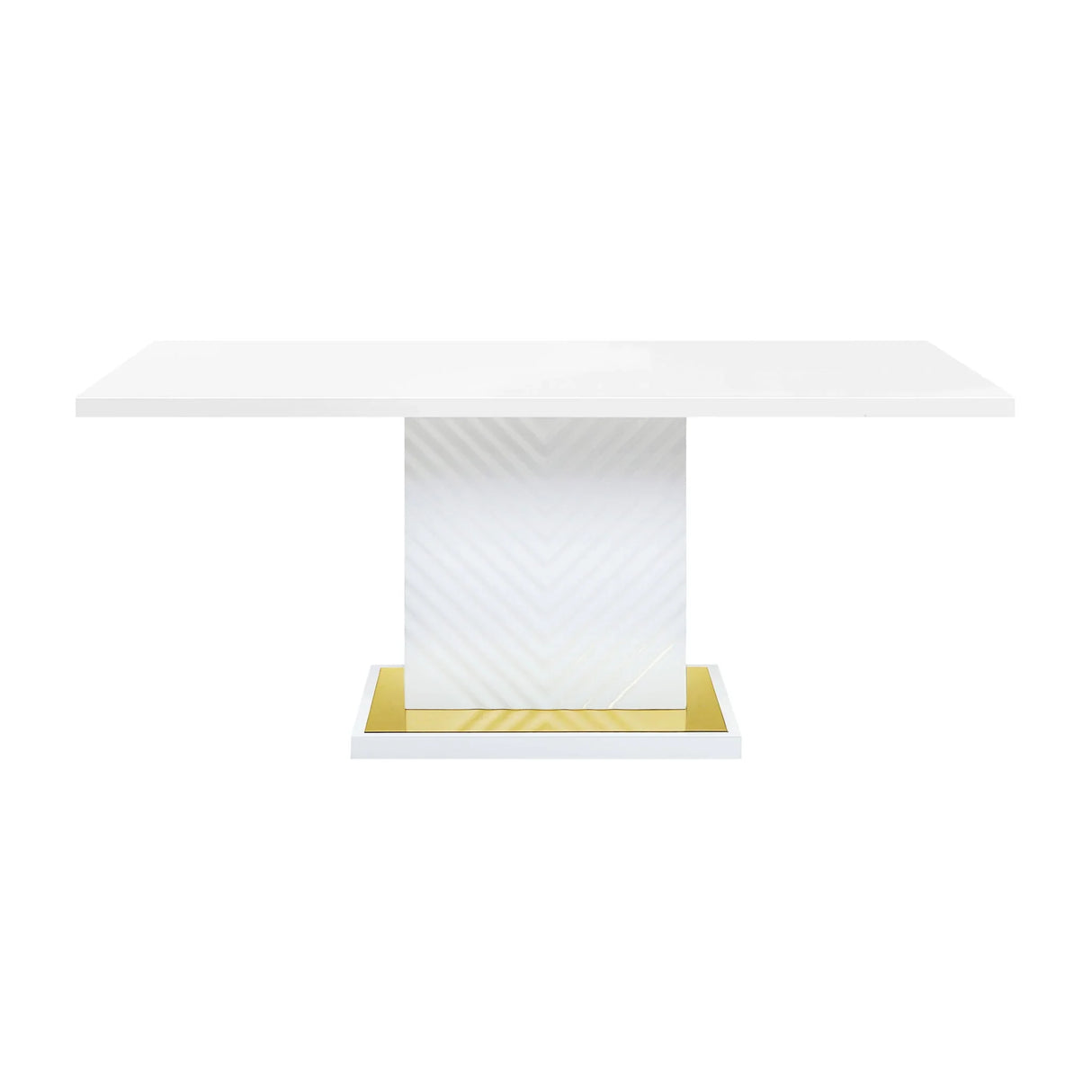Gaines - High Gloss Dining Table With Pedestal Base - Furniture Home Direct