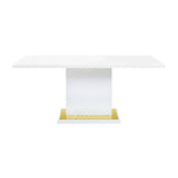 Gaines - High Gloss Dining Table With Pedestal Base - Furniture Home Direct