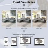 Sectional Sofa Cloud Chenille L Shape With Ottoman Gray - Furniture Home Direct