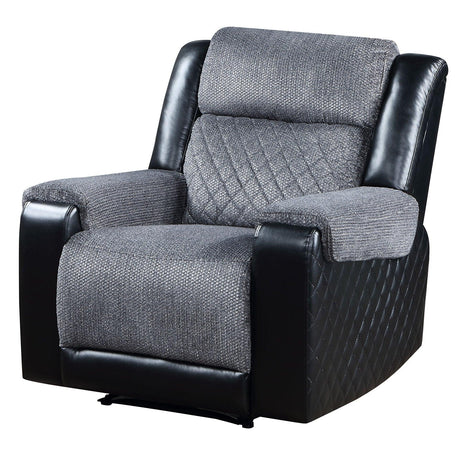 ALICIA GREY/BLACK RECLINER - Furniture Home Direct