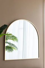 Arched Mirror With Metal Frame, Wall Mirror For Living Room Bedroom Entryway - Furniture Home Direct