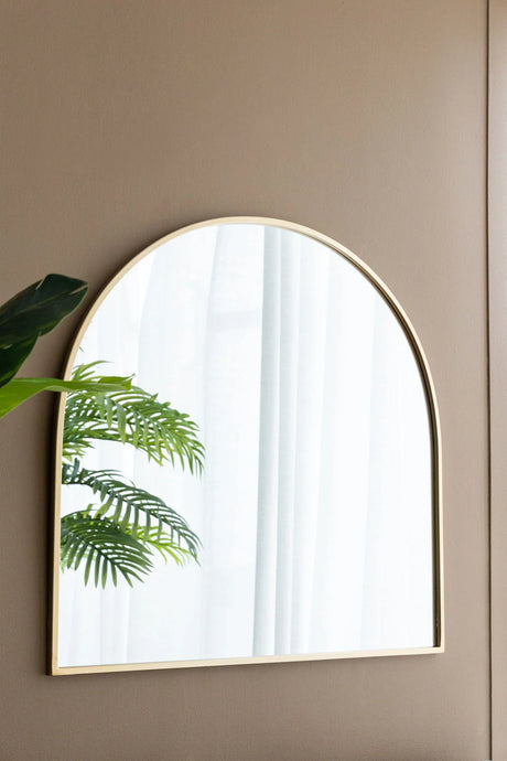 Arched Mirror With Metal Frame, Wall Mirror For Living Room Bedroom Entryway - Furniture Home Direct