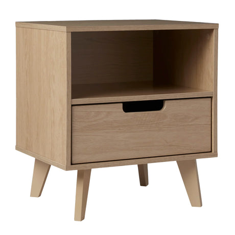 Modern 1 Drawer Nightstand With Open Cubby - Furniture Home Direct