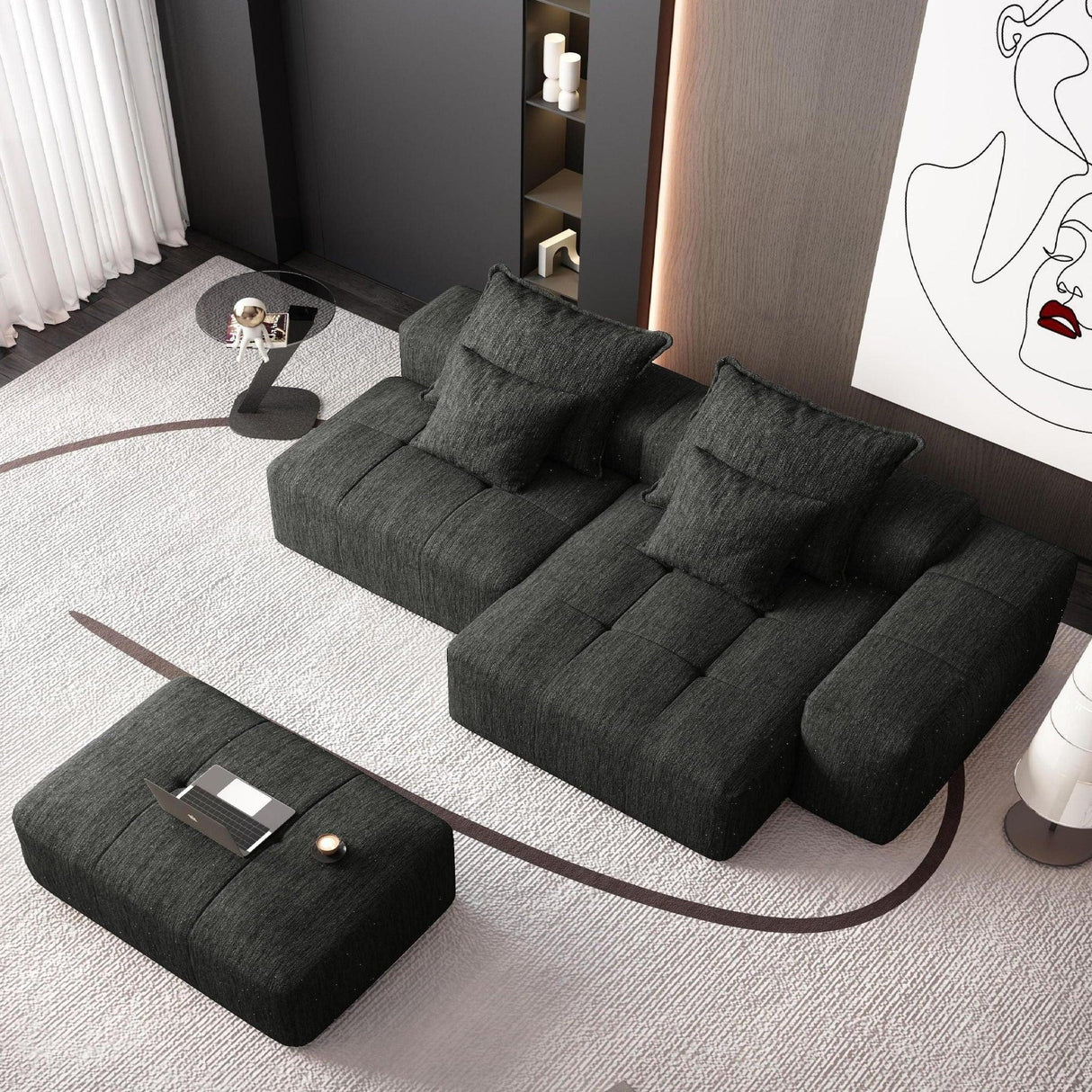 Modern Oversized Diy Combination Modular Sectional Sofa With Pillows - Furniture Home Direct