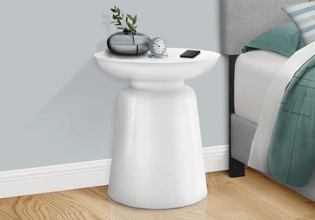 Drum Accent Side Table, Hammered Texture - Furniture Home Direct